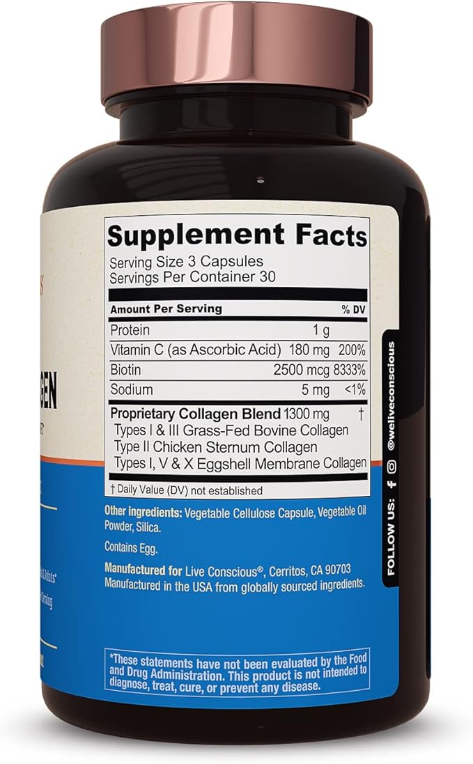 Live Conscious Beyond Collagen Multi Collagen Capsules 90 Capsules