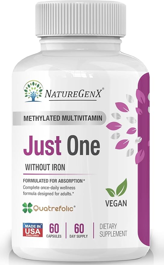 Just One Daily Methylated Multivitamin 60 Caps B12, Methylfolate 2 Months