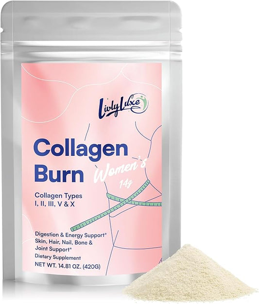 Collagen Burn Powder for Women - Weight Loss Supplements for Belly Fat Burning, Metabolism Booster, Designed for Effective and Healthier Fat Loss - 420g