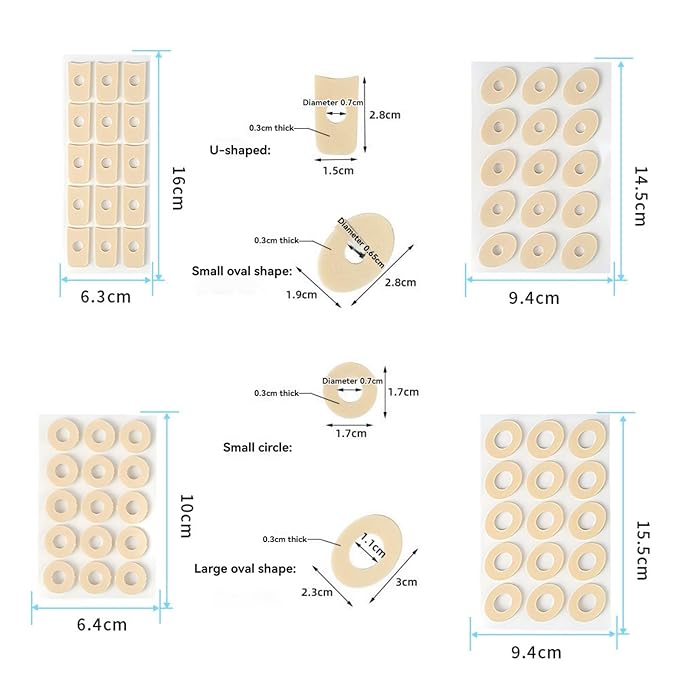 120 Pcs Corn Pads for Toes 4 sizes,