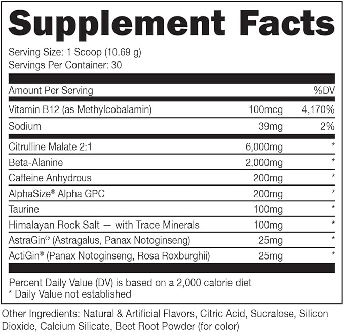 Bucked Up Pre Workout 6 Grams 2 Grams