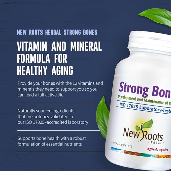 NEW ROOTS HERBAL Strong Bones D3, VIT K2 (MK-7) (MK-7) - 180 Veg