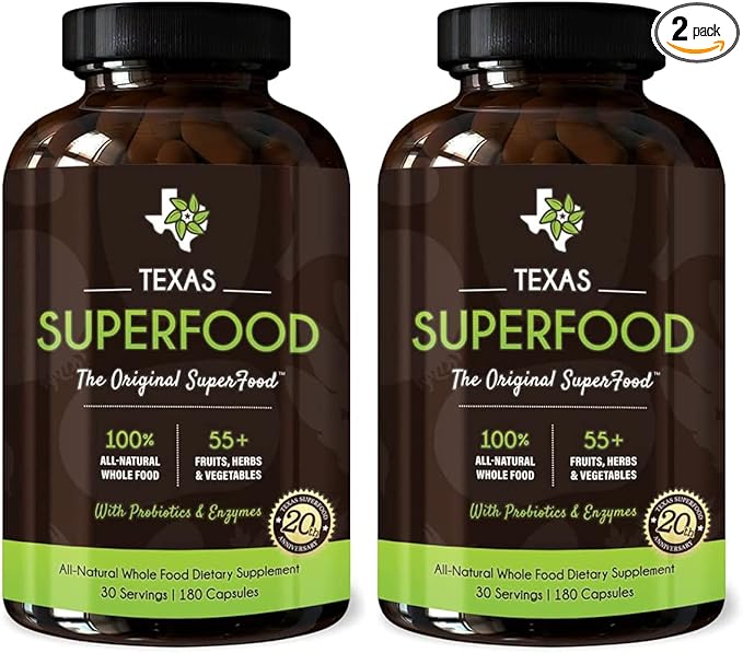 Texas SuperFood - Original Superfood Capsules, 180 Capsules (2-Pack)