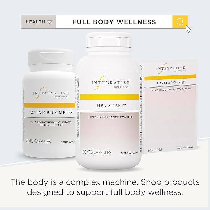 Integrative Therapeutics HPA Adapt - Supports Healthy Stress Response* - with Ashwagandha, Maca, Holy Basil & Rhodiola - Gluten Free - Soy Free - 120 Vegan Capsules - 2 Pack