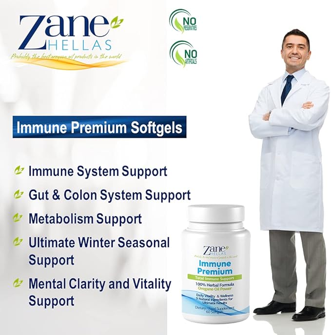 Zane Hellas Immune Premium Softgels. Immune 100% Herbal 120 Softgels. 2
