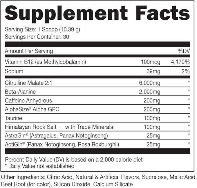 Bucked Up Pre Workout 6 Grams 2 Grams 3 Other
