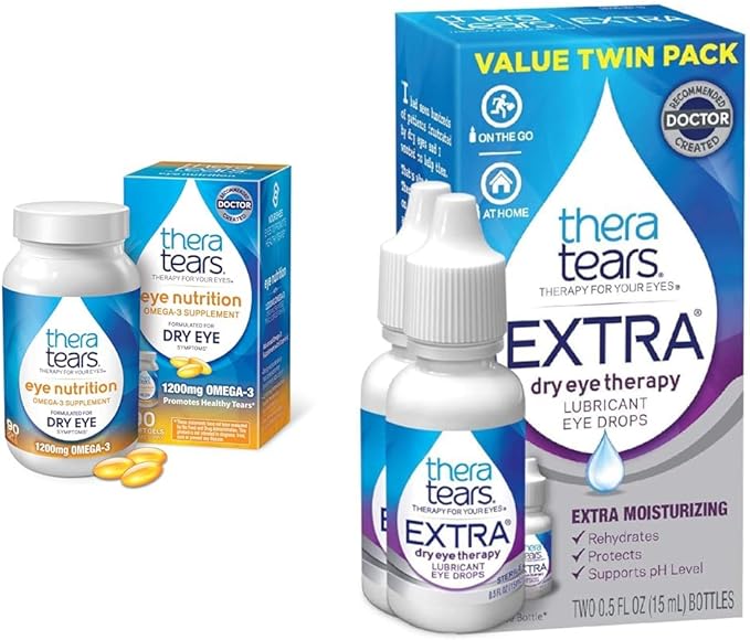 TheraTears Omega 3 Supplement, 1200mg, 90 1) & 0.5 fl 2 Count