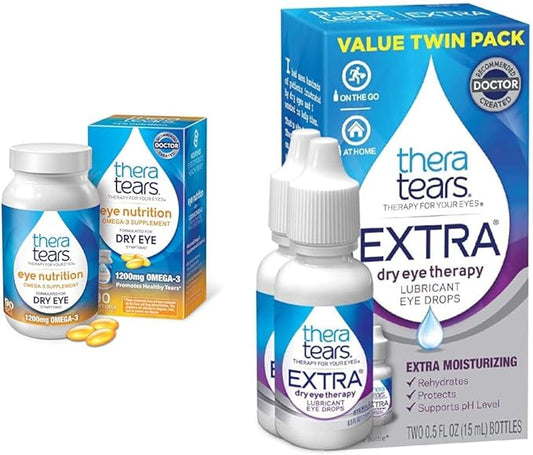 TheraTears Omega 3 Supplement, 1200mg, 90 1) & 0.5 fl 2 Count