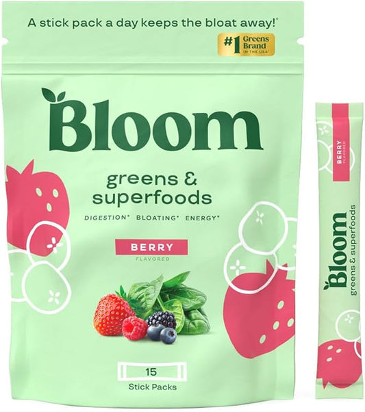 Bloom Nutrition Superfood Greens Powder Stick 15 SVG,