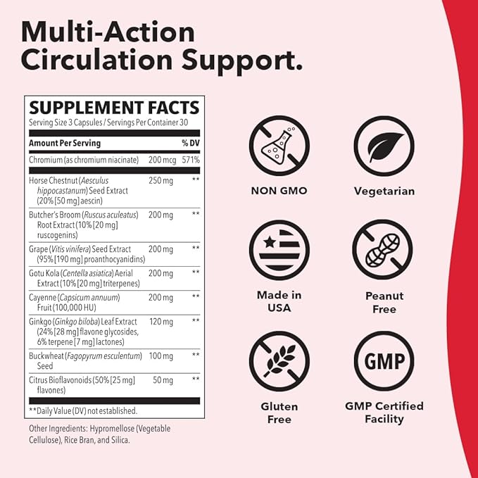 Circulari-T - Blood Circulation Support Supplement 90 Capsules