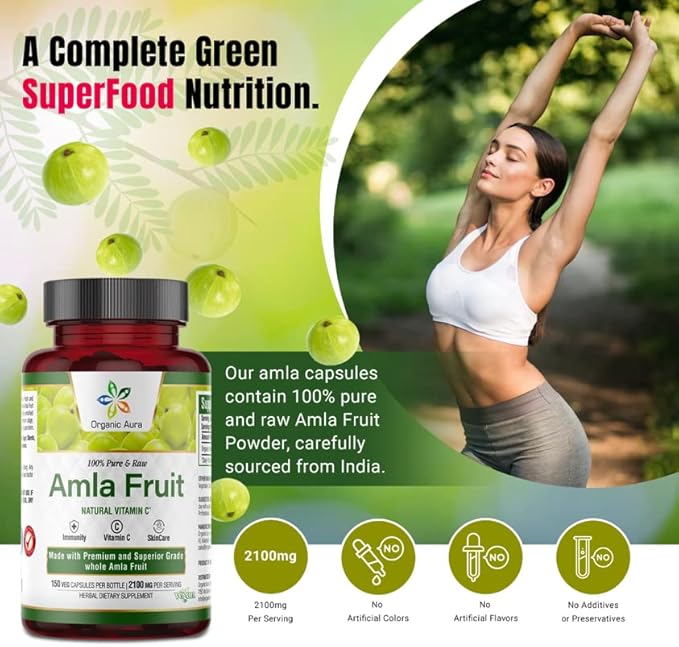 Organic Aura Amla Capsules 2100mg -150