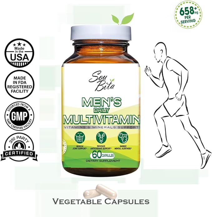 Mens Multivitamin - Daily Multi Vitamins B12, C,