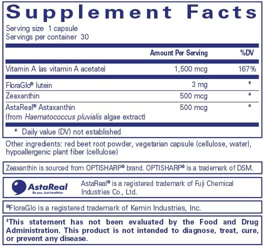 Pure Encapsulations Vitamin A + Carotenoids 30 Capsules