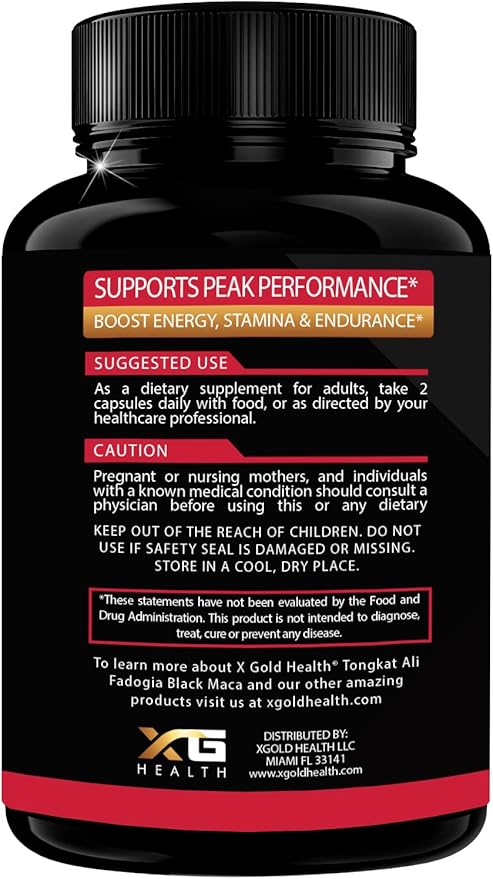 X Gold Health Tongkat Ali, Fadogia Agrestis, Black Maca, L-Arginine & L-Citrulline: Boost Energy, Vitality, Performance, Muscle Recovery & Balance – Premium Wellness Support for Men & Women