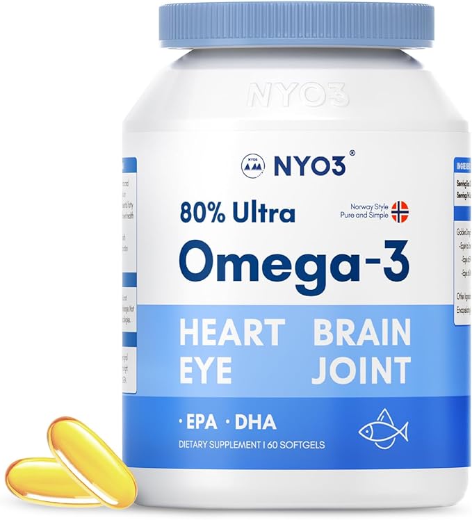 Fish Oil Supplement 2000 mg, 80% 3 with 3 Fatty 60 Softgels 60 Day
