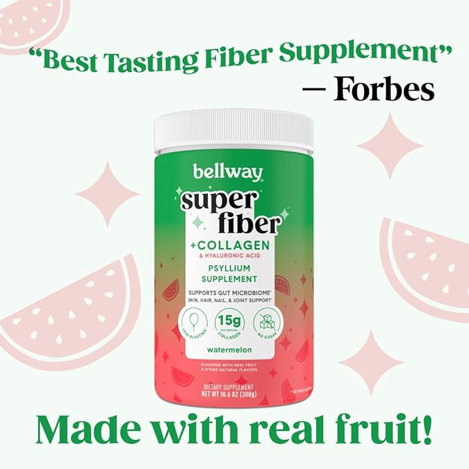Bellway Super Fiber Powder + Collagen (2 Pack), (21.2 oz)
