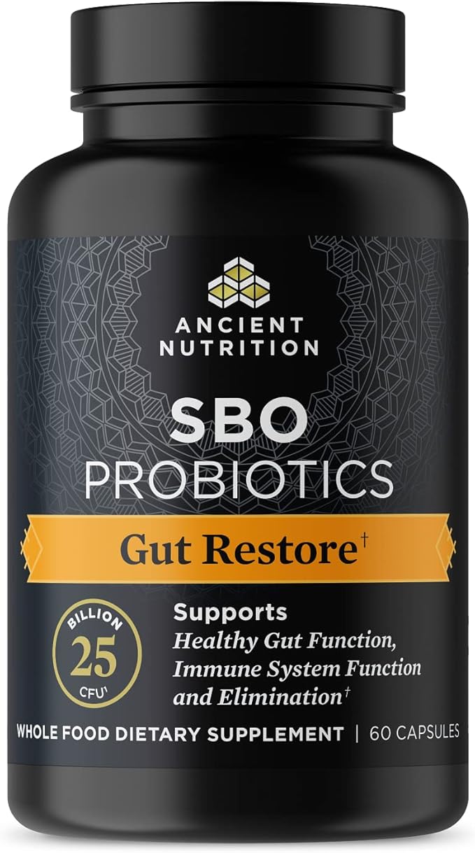 Probiotics by Ancient Nutrition, SBO Probiotics 60 Ct, 25 Billion