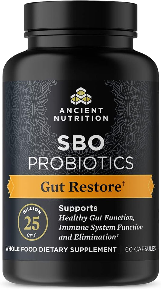 Probiotics by Ancient Nutrition, SBO Probiotics 60 Ct, 25 Billion