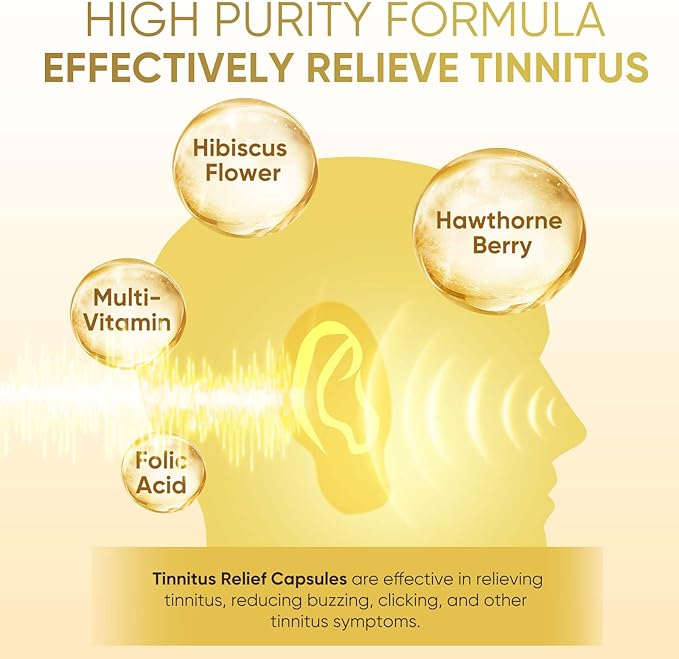 1200MG Tinnitus Relief Supplement,Tinnitus Relief Noise-120 Capsules