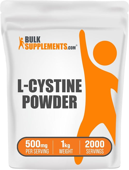 BulkSupplements.com L-Cystine Powder 500mg, L-Cystine 500mg per 1kg (2.2 (2.2 lbs) 1)