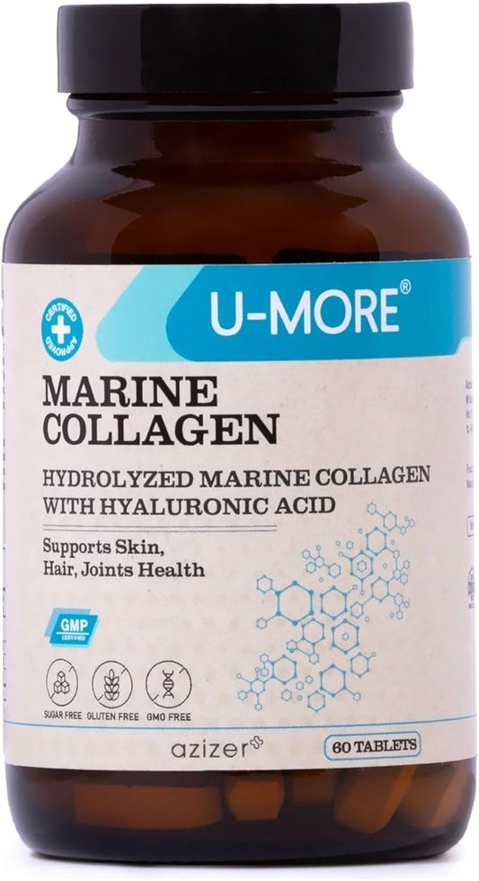 U-MORE Hydrolyzed Marine Collagen (Peptide) Supplement 60 Tablets