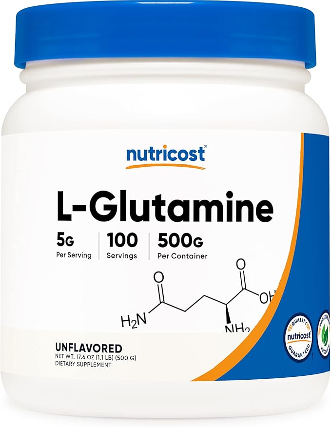 Nutricost L-Glutamine Powder (500 Grams) Unflavored 100 Servings