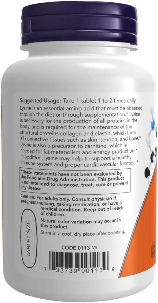 NOW Foods L-Lysine 1000mg, 100 Tablets 2)