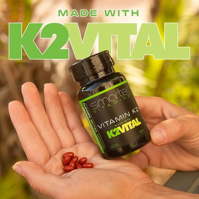 (3 Pack) Smarter Vitamin K2 MK7 100mcg Made K2VITAL and K-2 MK-7 MK-7 Supports 180 Liquid