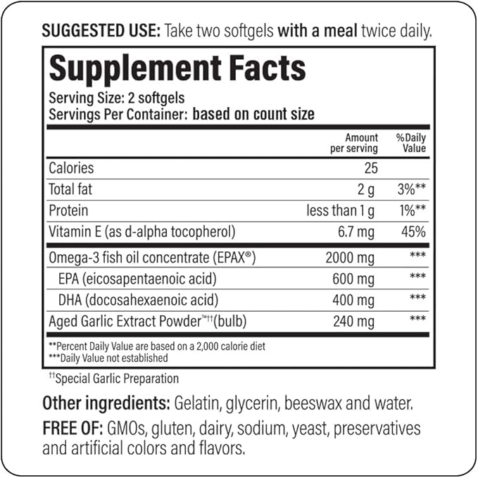 Kyolic Aged Garlic Extract Formula 150, Omega-3 180 180 Soft