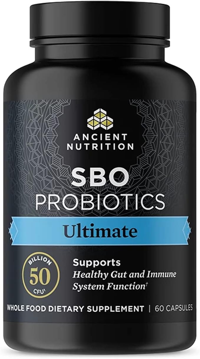 Probiotics by Ancient Nutrition, SBO Probiotics 50 Billion 60 Capsules
