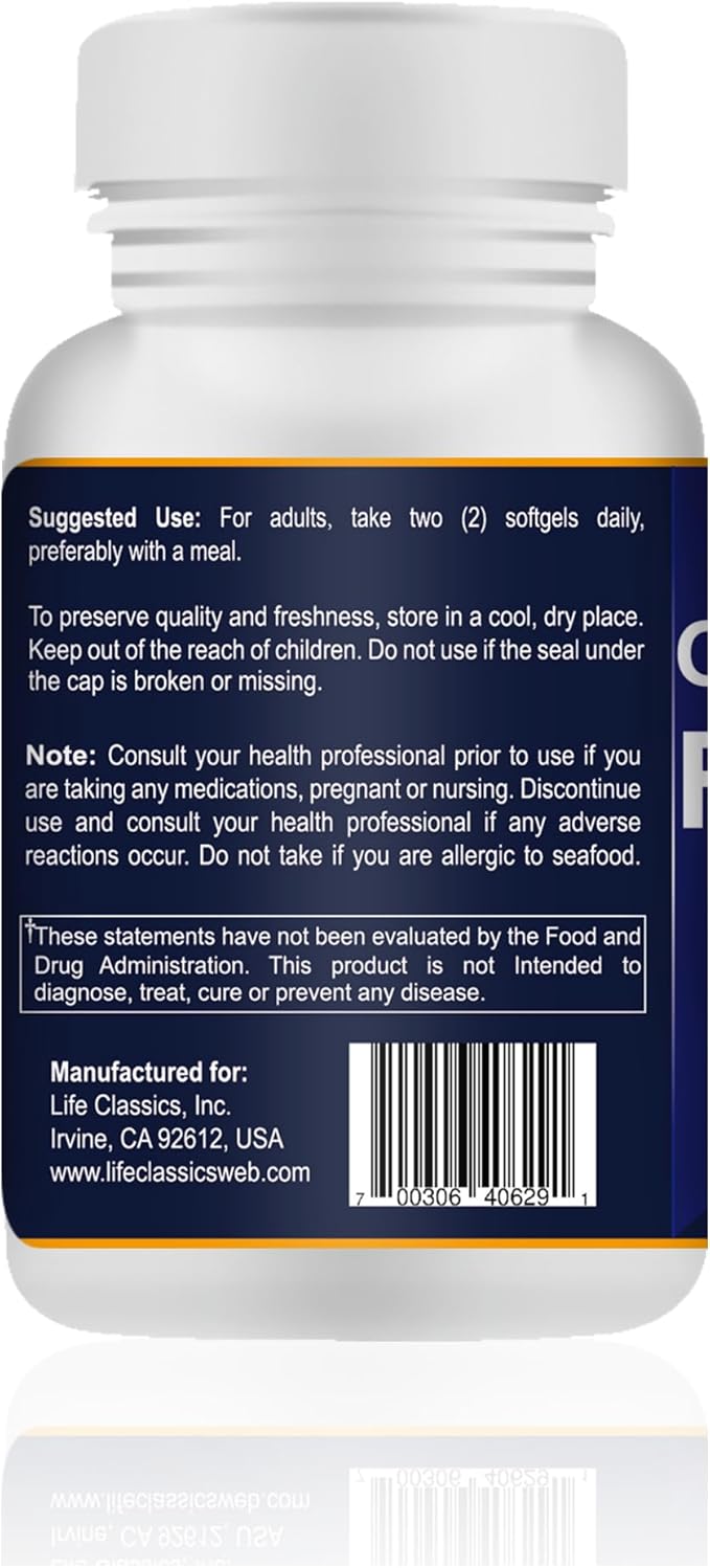 Omega-3 Fish Oil 1000mg, Heart Health, 120 softgels