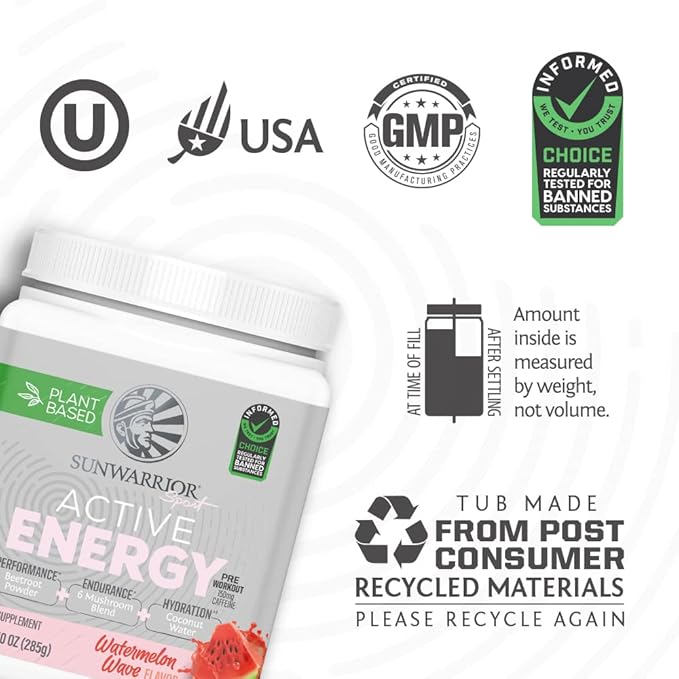 Sunwarrior Plant-based Preworkout Powder Hydration Blend 30 Servings