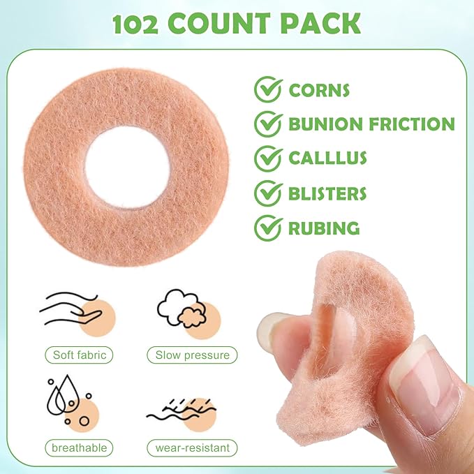 102 Pcs Callus Cushions for Bottom