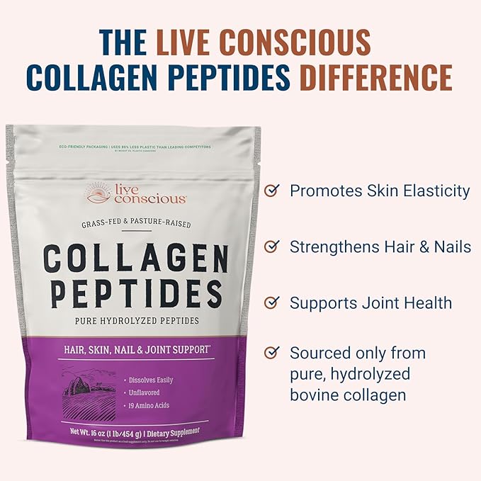Live Conscious Collagen Peptides Powder 16oz