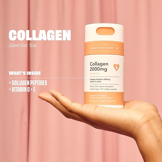 Health by Habit Collagen Supplement (60 Capsules) 2000mg, Collagen (1 Pack)