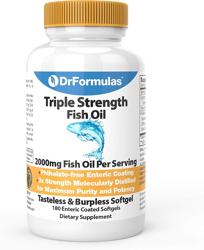 DrFormulas 2000mg Triple Strength Omega 3 180 Burpless