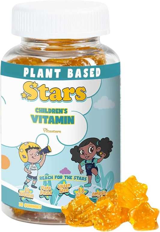 Stars Kids Multivitamin Gummies with Omega 3, Selenium, 30 Star-Shaped,
