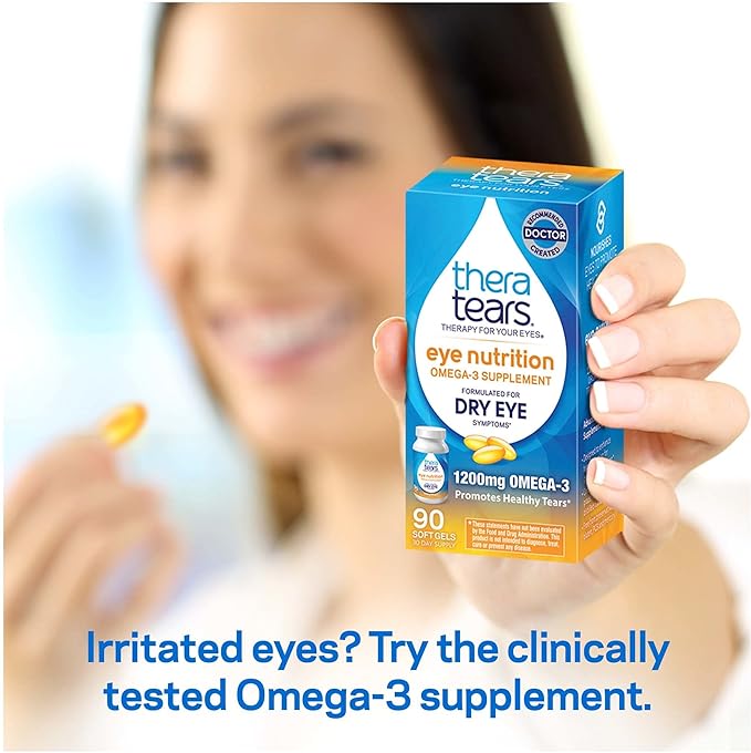 TheraTears 1200mg Omega 3 Supplement 180 Count 0.5 Fl 15 Ml, 2 Pack