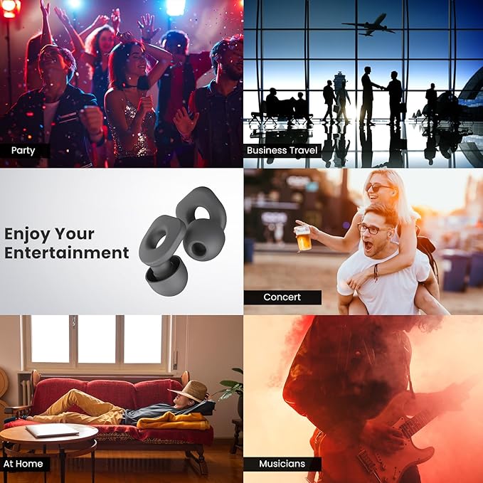 2 Pairs of Earplugs for Sleeping,Reusable 8 Pairs 25dB-30dB