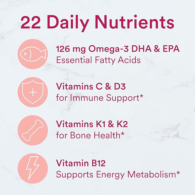 SmartyPants Women's Multivitamin Gummies: Omega 3 CoQ10, Vitamin D3, C, B12, B6, B6, Vitamin 180 Count (30 Day