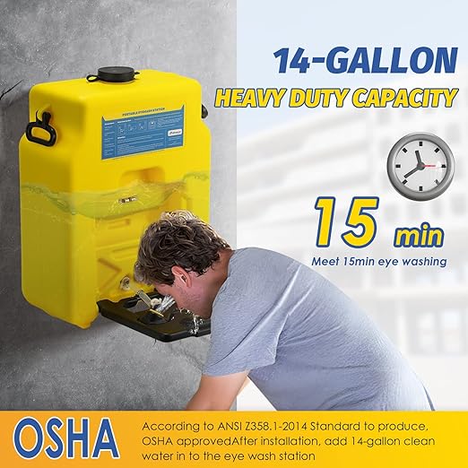 14gal Portable Eye Wash Station, 15min