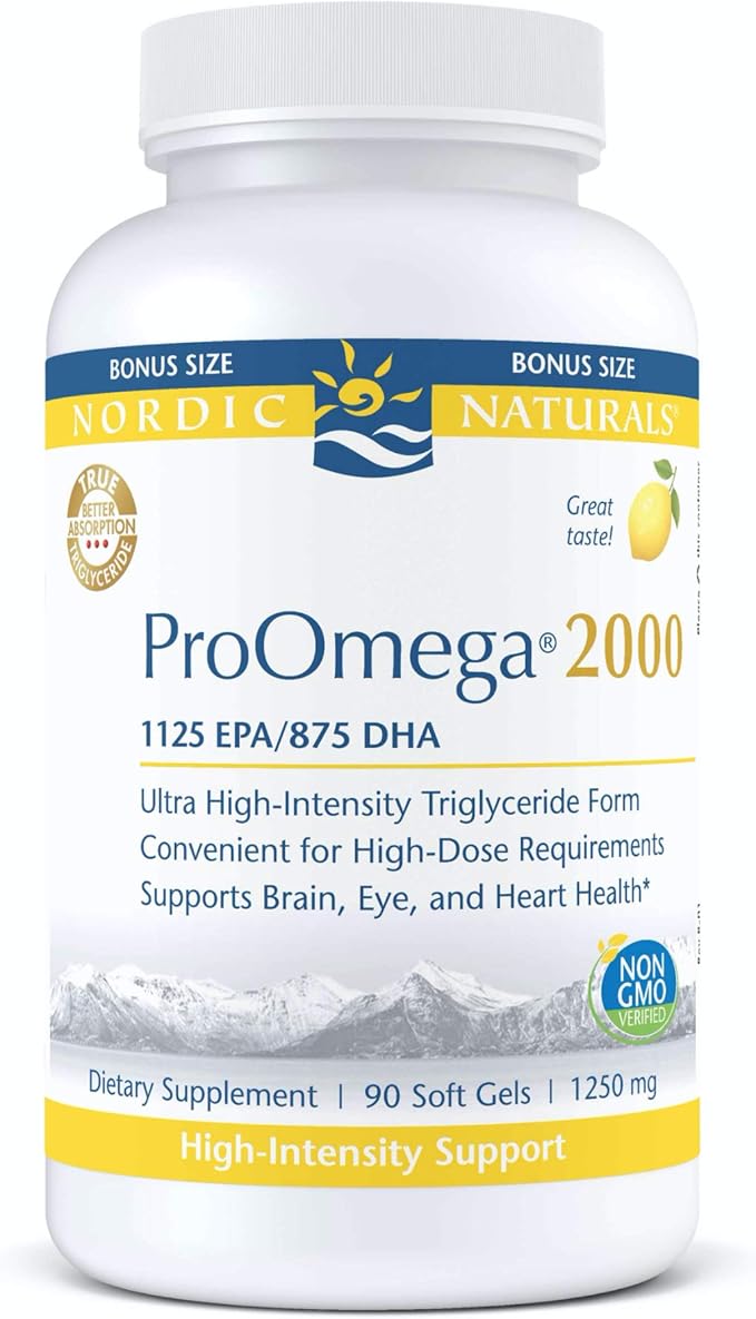 Nordic Naturals ProOmega 2000, Lemon Flavor 90 Soft 2150 mg Omega-3 - 45 Servings