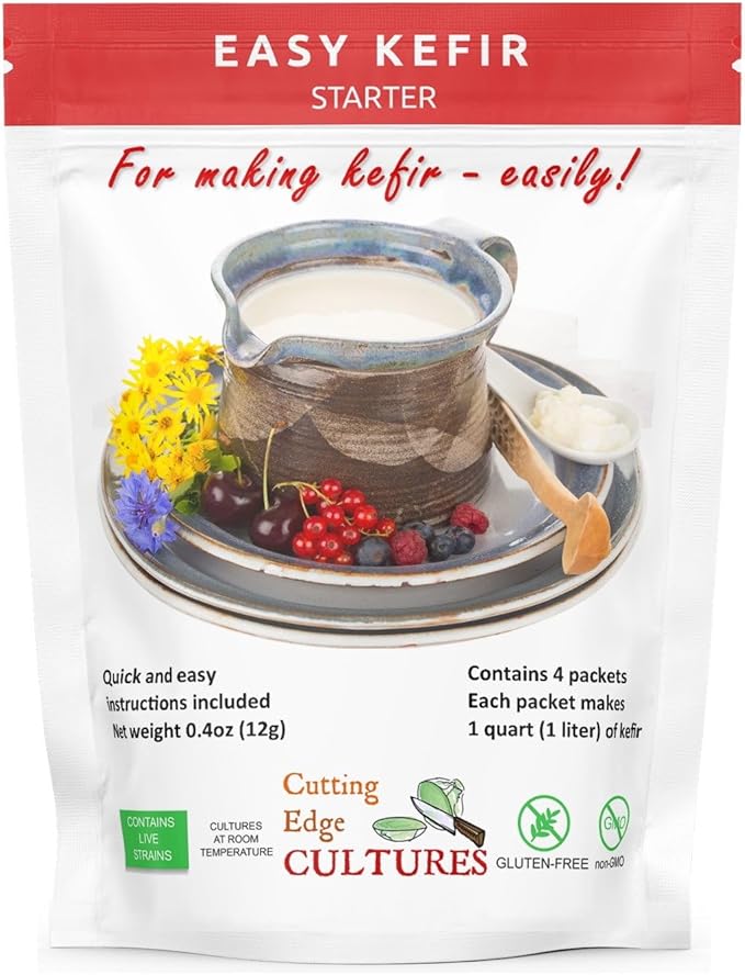 Prebio Plus + Kefir Starter Culture Prebiotic Fiber Powder Best Custom Blend of Organic Prebiotic Fibers Dietary Supplement (1 Prebio Plus + 1 Kefir 20g)