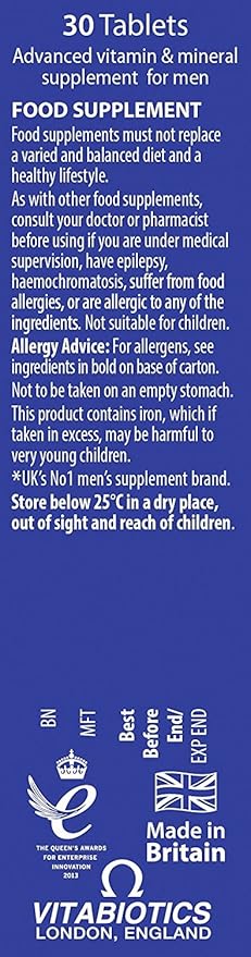 VITABIOTICS WELLMAN CONCEPTION 30 TABLETS by