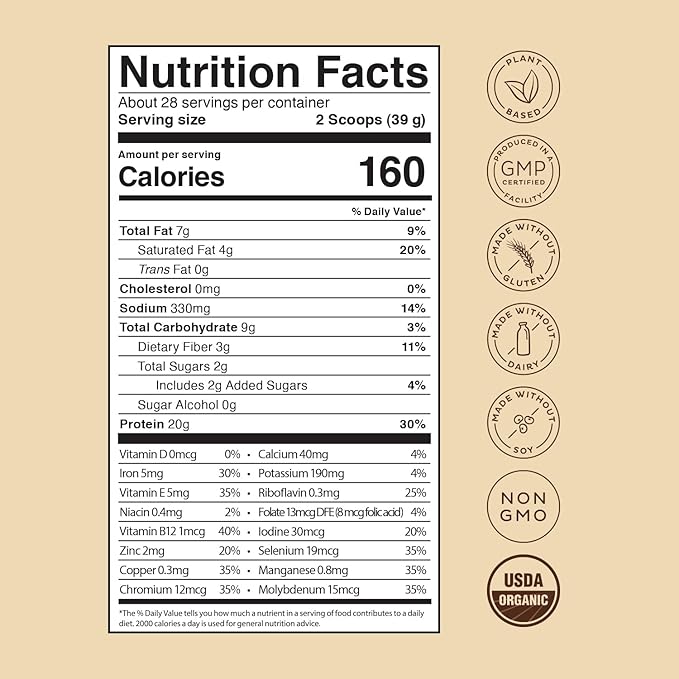 KOS Vegan Protein Powder Erythritol Free, Chocolate 28 Servings