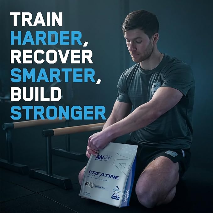 AN Performance Creatine + Peptide | Unflavored | 5g Creatine Monohydrate, 2.4g PeptiStrong | Gluten-Free, Low Carb, Low Fat | Keto Friendly | 60 Servings