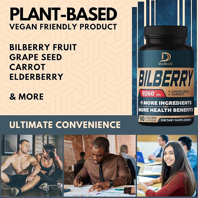 10in1 Bilberry Extract for Eyes Supplement 9260mg 3 Month 90 Capsules