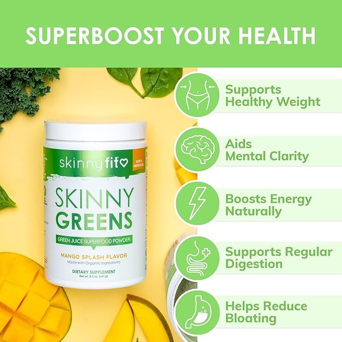 SkinnyFit Mango Splash Skinny Greens, Green 30 Servings