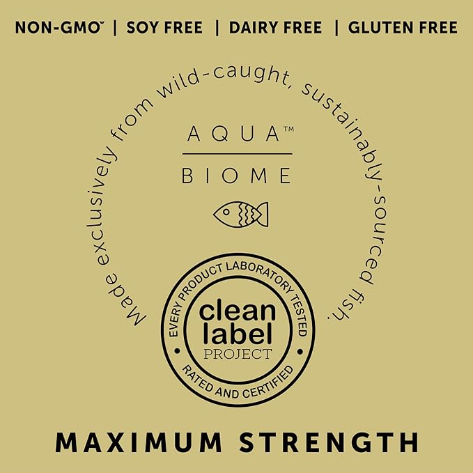 Aqua Biome by Enzymedica, Maximum Strength 3 Fish 60 Softgels