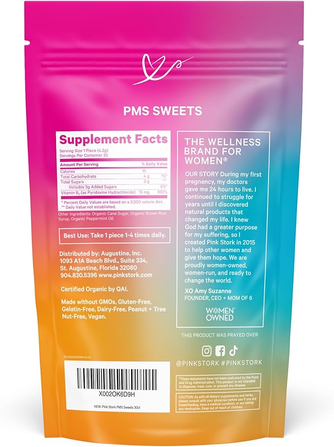 Pink Stork Organic PMS Support Sweets B6 and 30 Drops